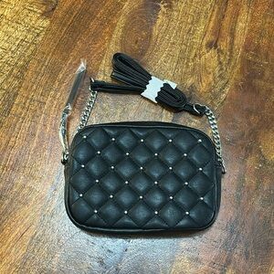 NWT  Rebecca Minkoff Black Quilted Studded Crossbody